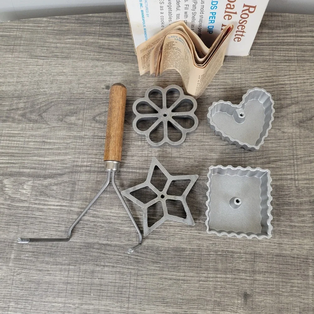 Vintage Nordic Ware Double‎ Rosette & Timbale Iron 4 Mold Set New in Box
